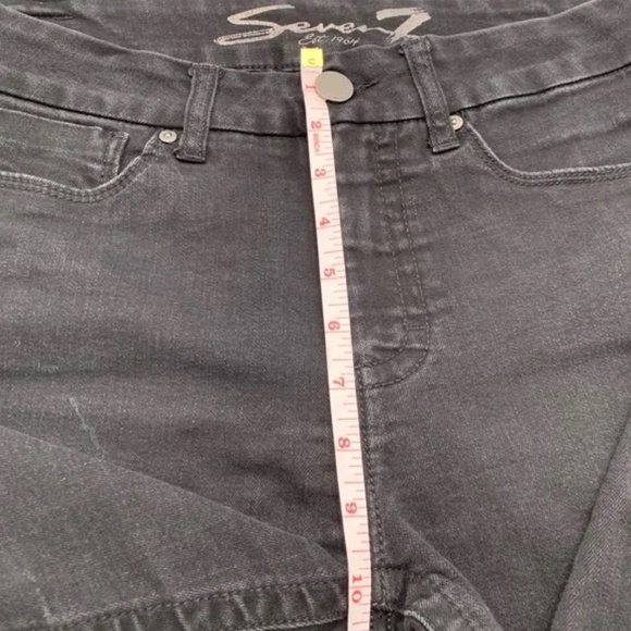 Seven 7 Womens Tummyless High Rise Skinny Jeans Size 8 Black Stretch Denim - Picture 5 of 6